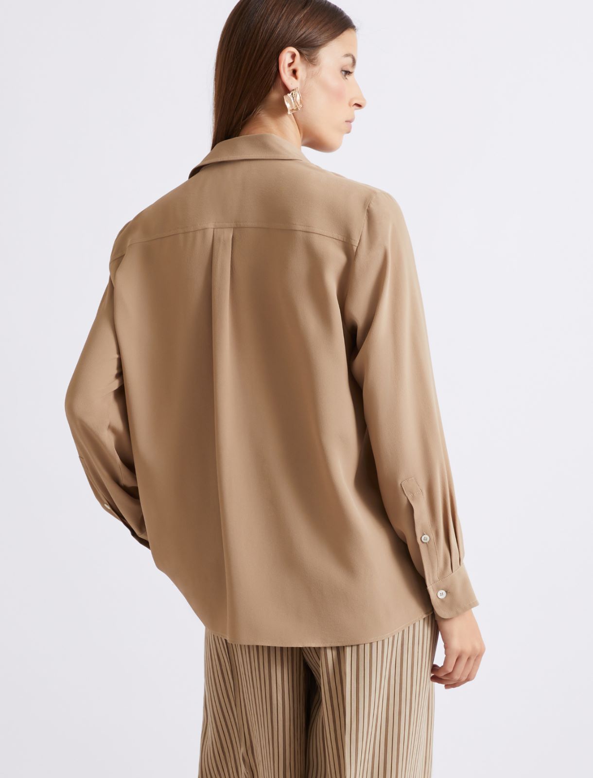 Camicia in crêpe di misto seta - Naturale - Marella - 3