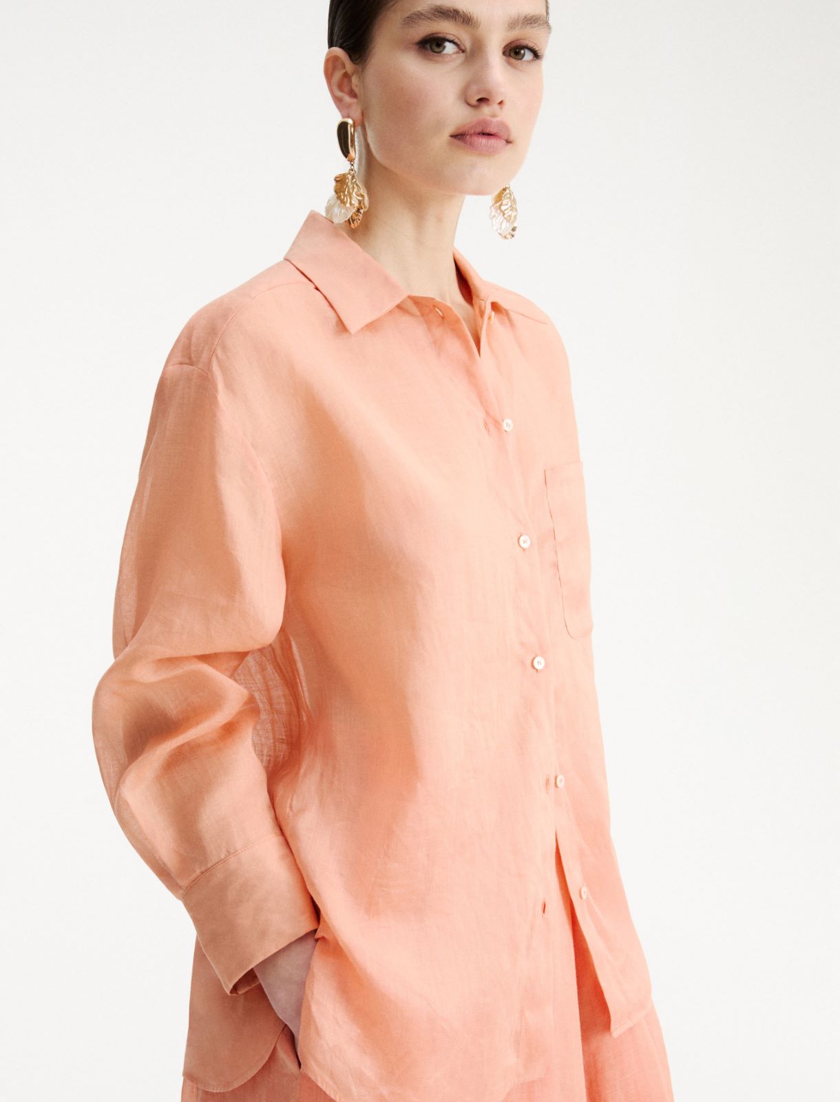 Ramie shirt - ANTIQUE ROSE - Marella - 5