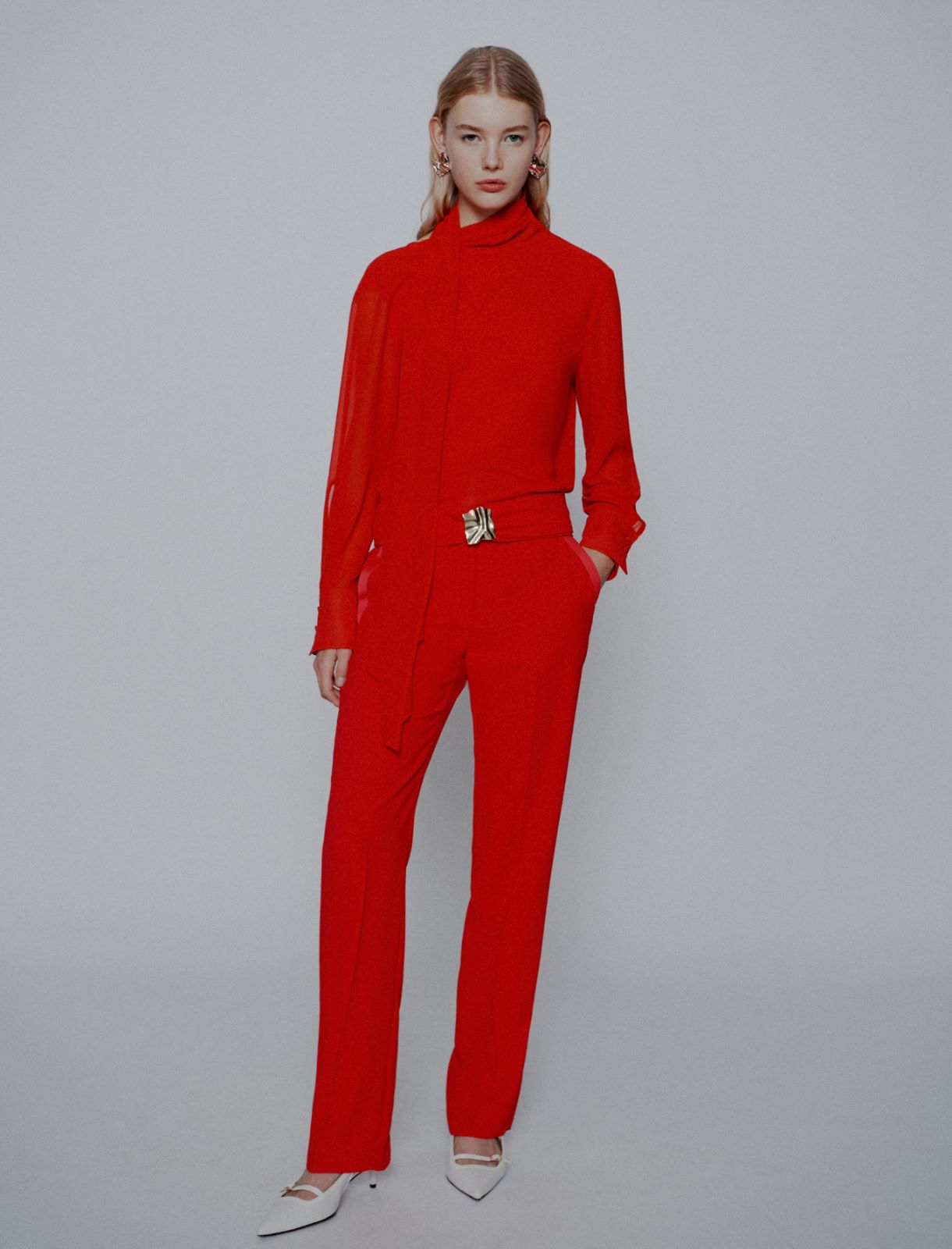 Crepe georgette blouse - RED - Marella - 2