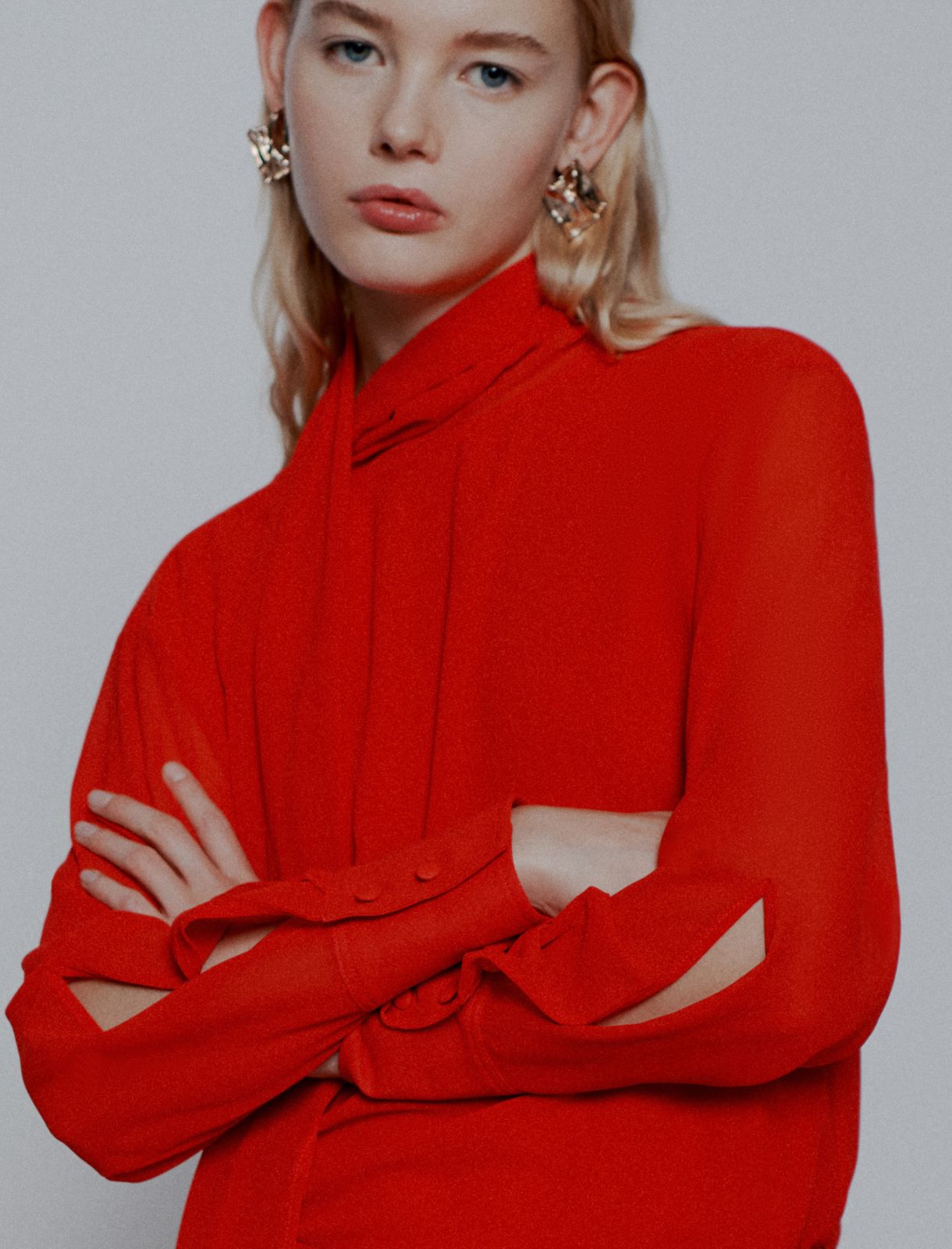 Crepe georgette blouse - RED - Marella - 5