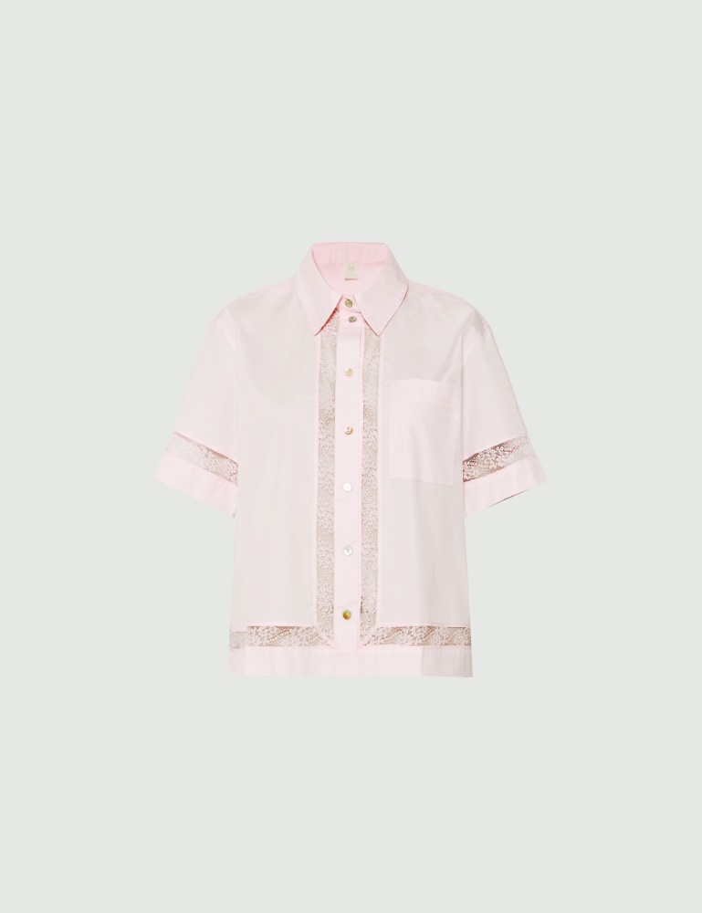 Lace-adorned poplin shirt - Marella