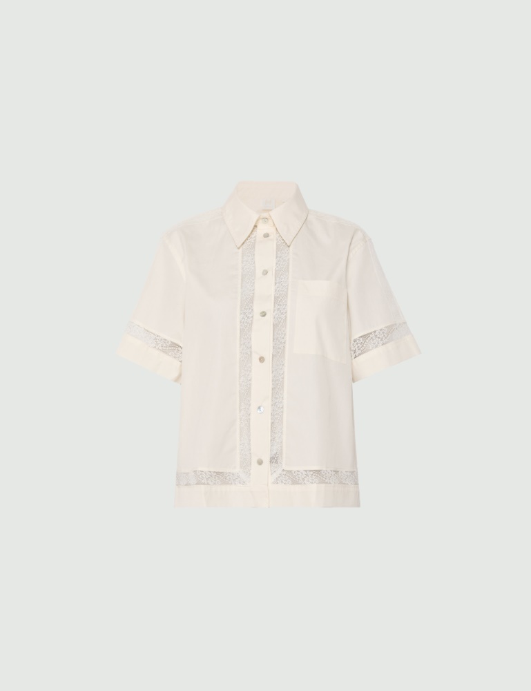 Lace-adorned poplin shirt - Marella