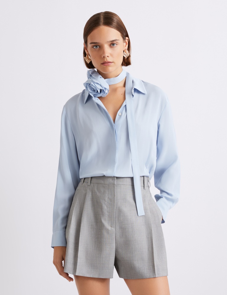 Silk-blend shirt with a floral sash - Marella