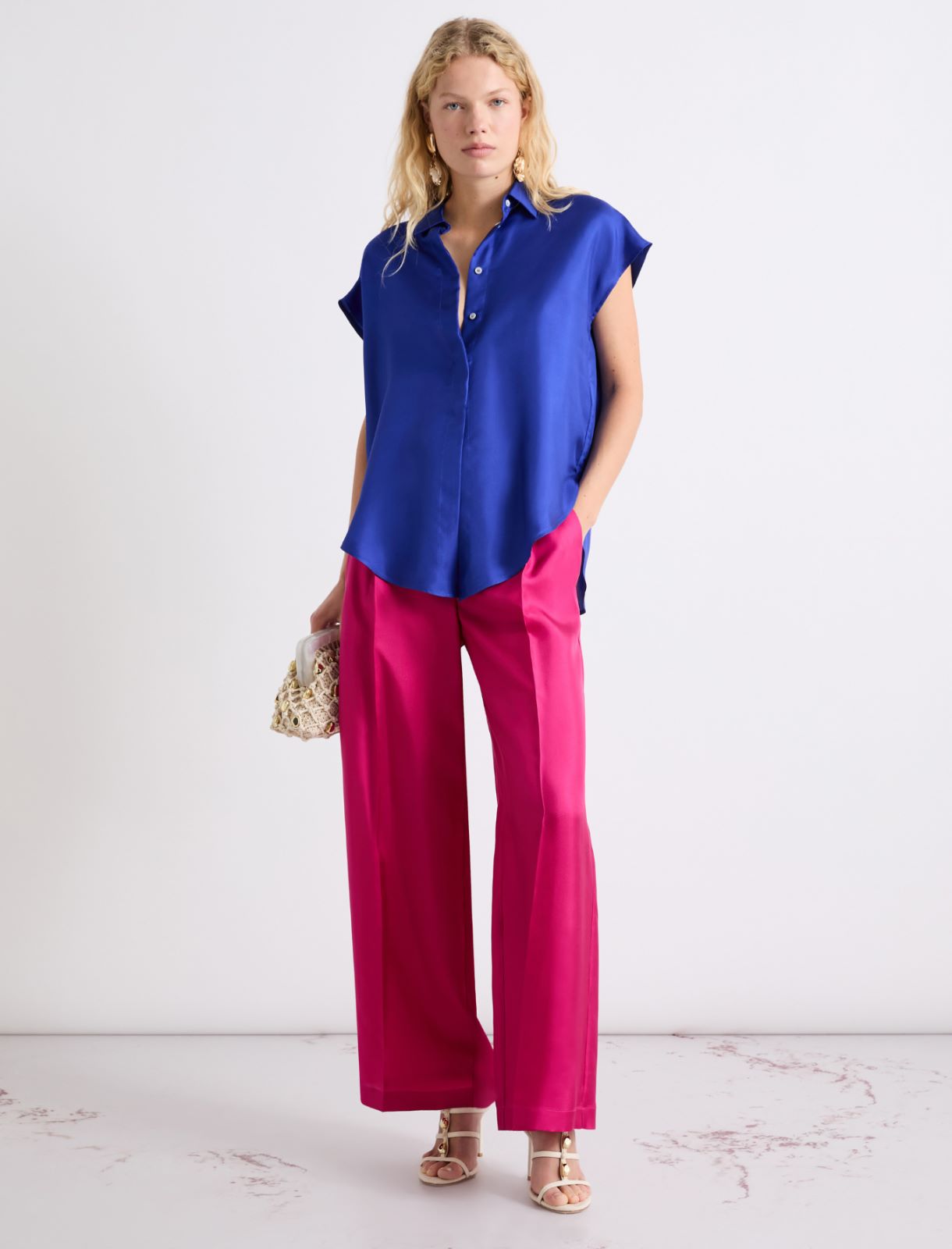 Chemise sans manches en soie - BLEUET - Marella - 2