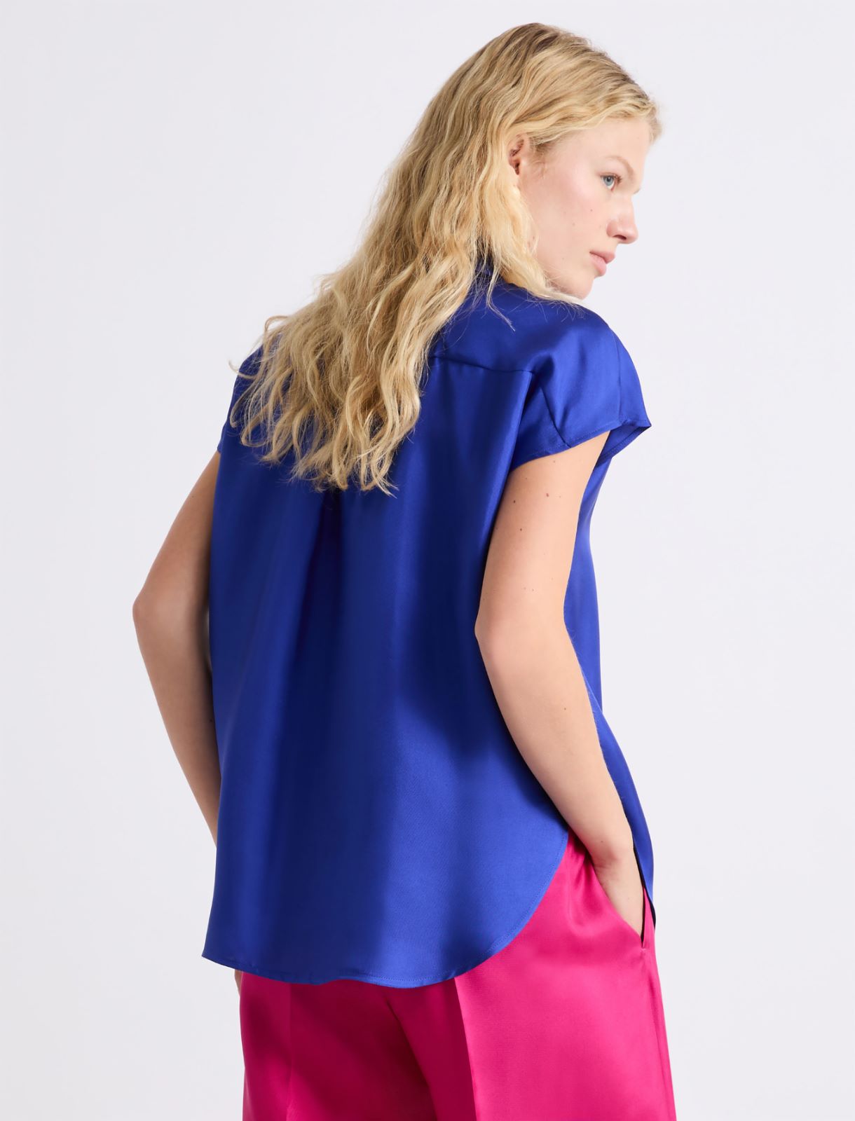 Chemise sans manches en soie - BLEUET - Marella - 3