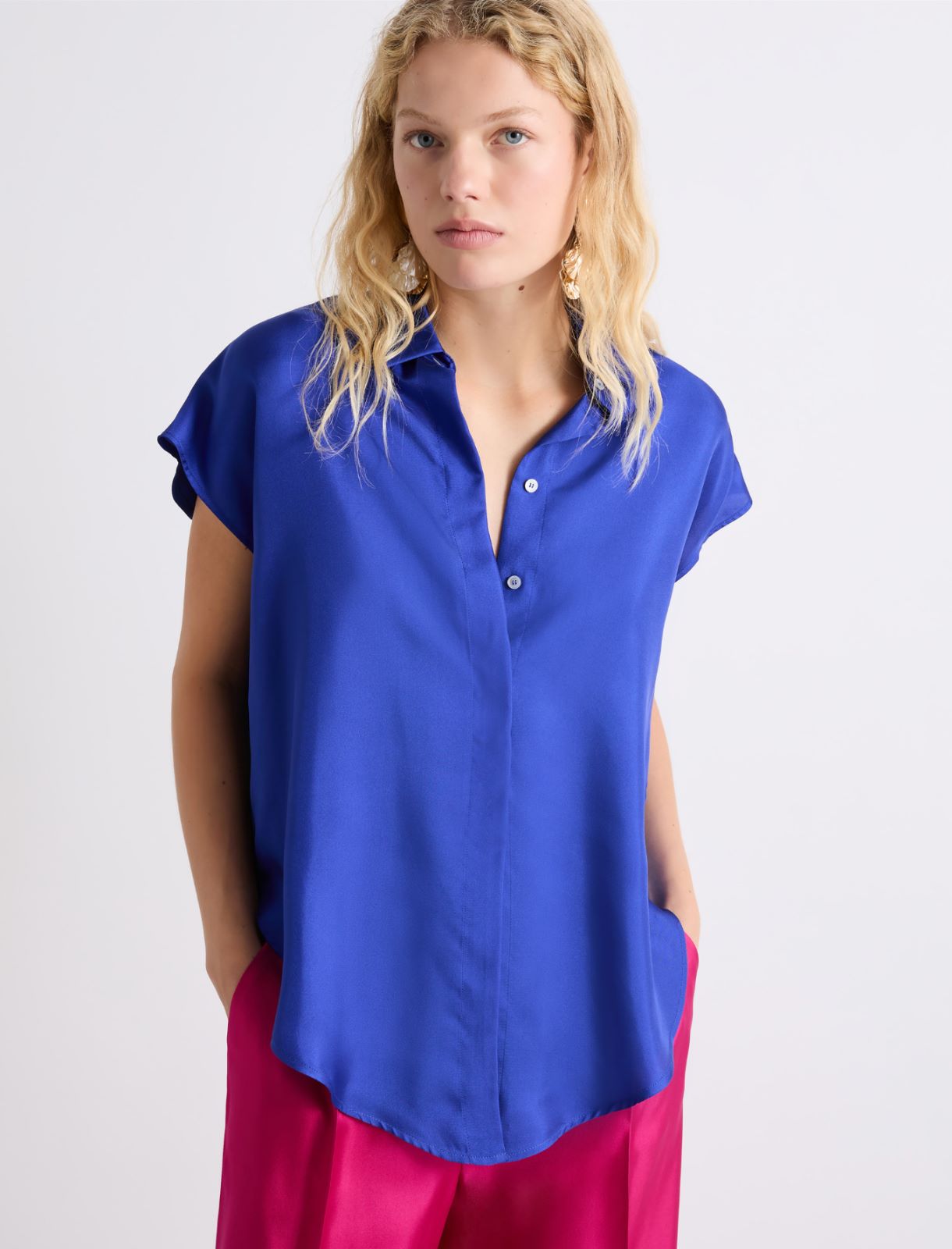 Chemise sans manches en soie - BLEUET - Marella - 4