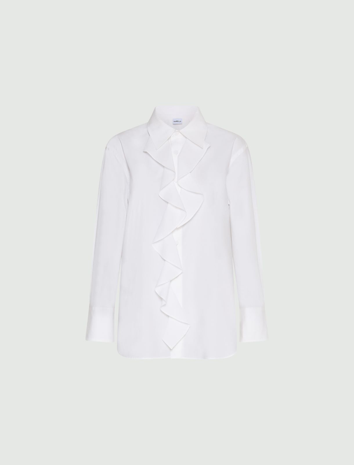 Chemise ruchée en popeline - BLANC - Marella