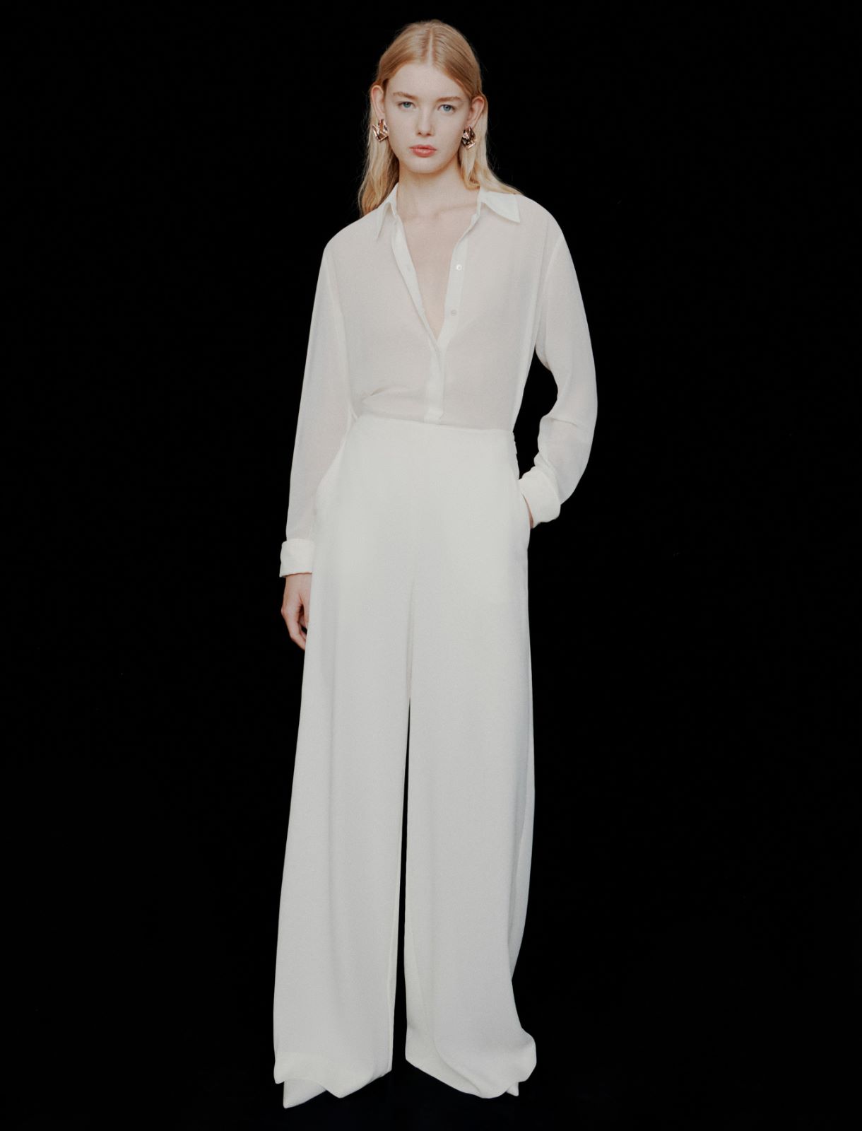 Camicia in georgette - Bianco lana - Marella - 2