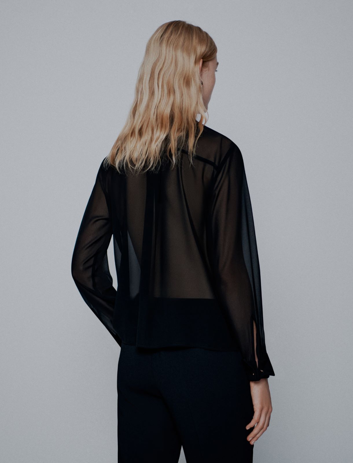 Camicia in georgette - NERO - Marella - 3