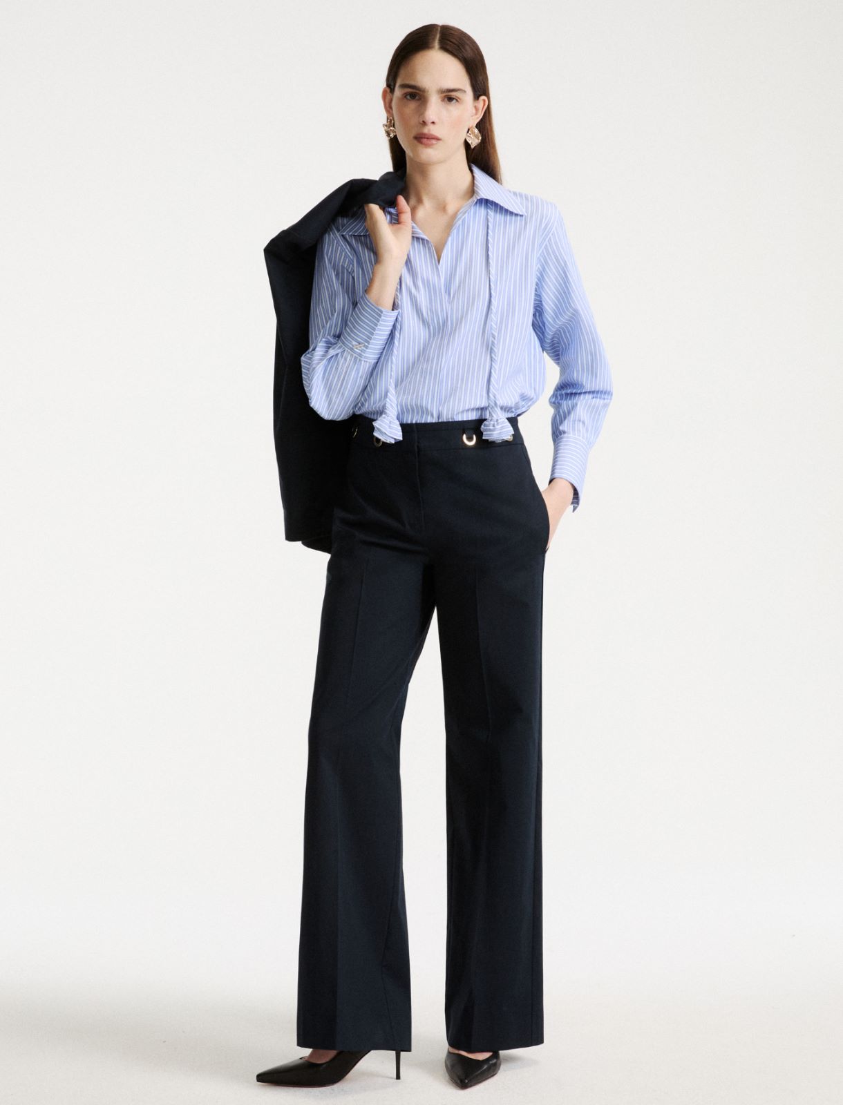 Koszula z bawełnianej popeliny - JASNONIEBIESKI - Marella - 2