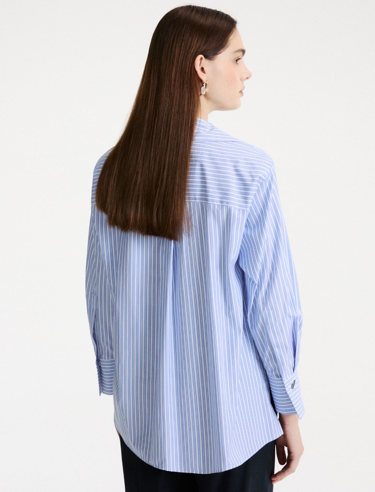 Koszula z bawełnianej popeliny - JASNONIEBIESKI - Marella - 3