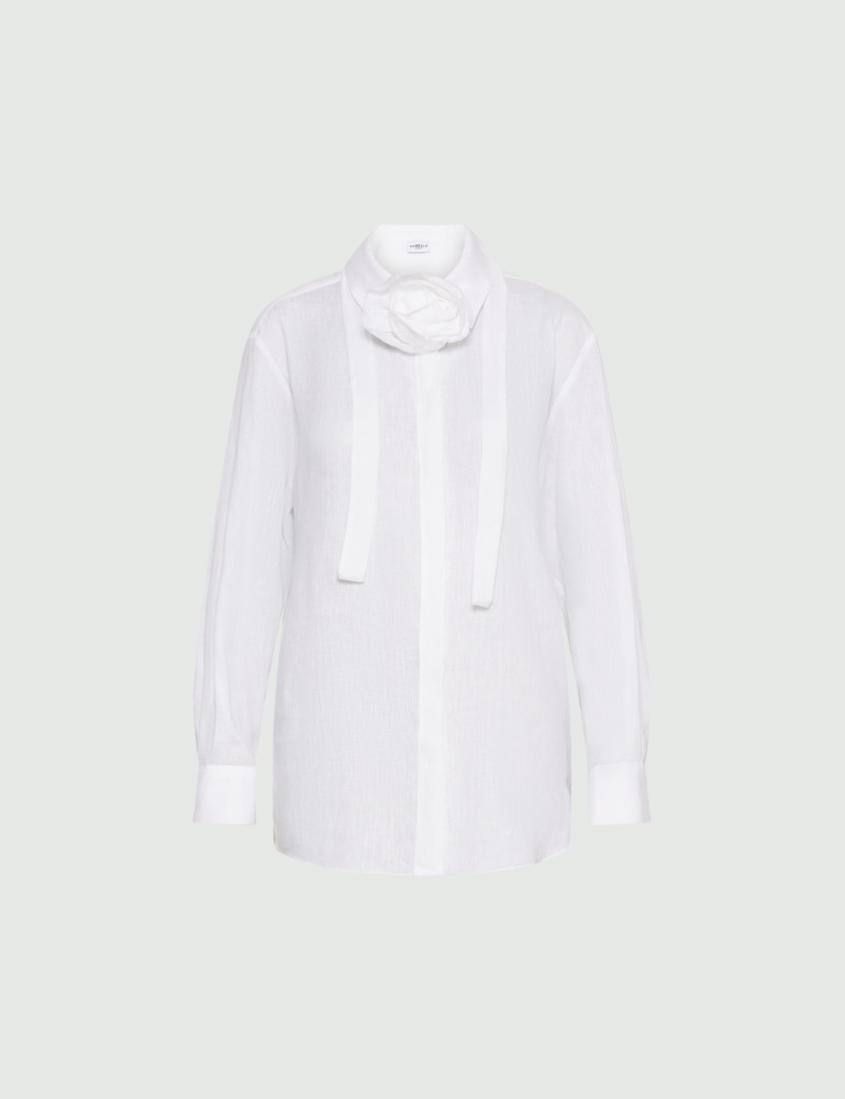 Neckerchief-adorned pure linen shirt - Marella