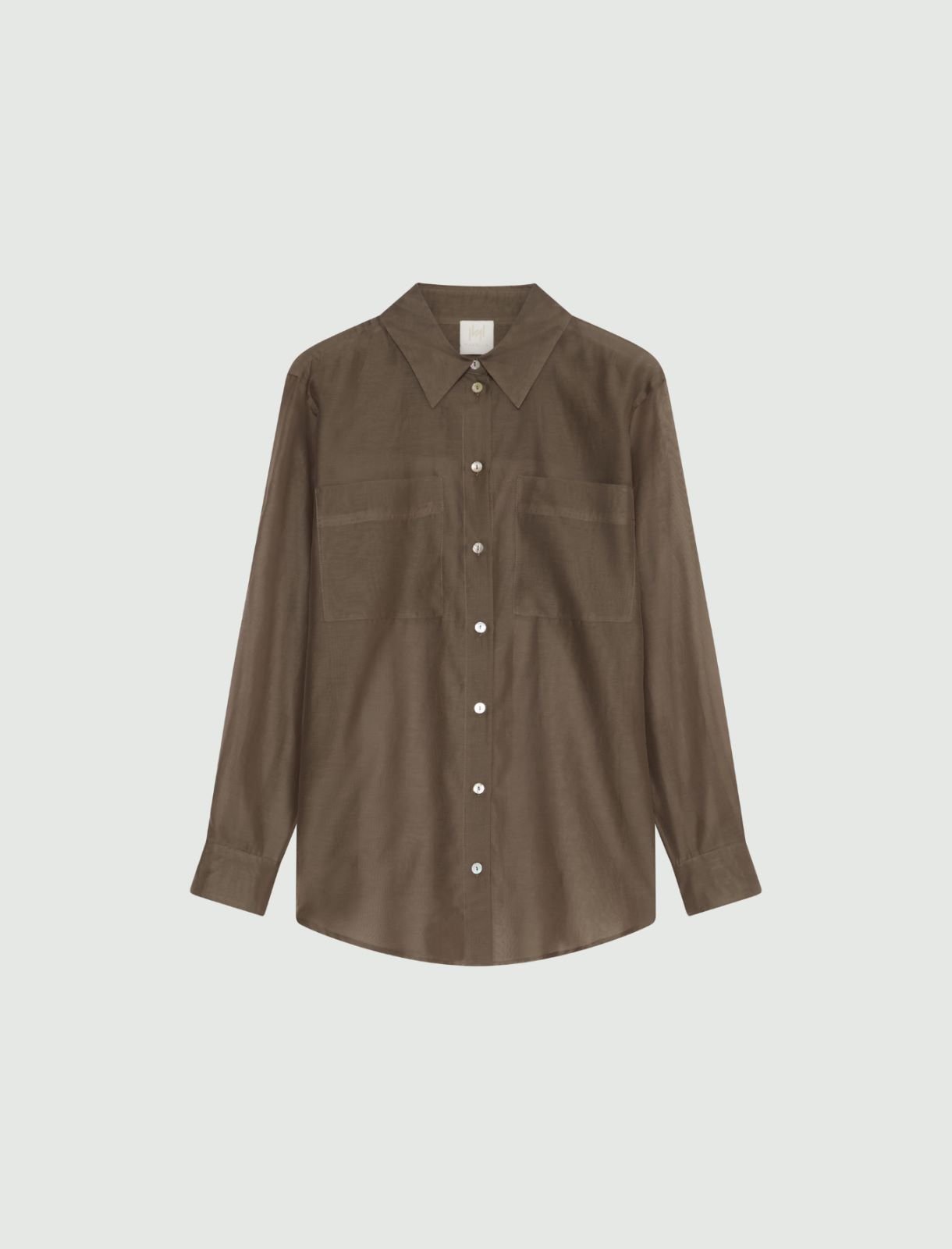 Organza-feel cotton and silk muslin shirt - BROWN - Marella