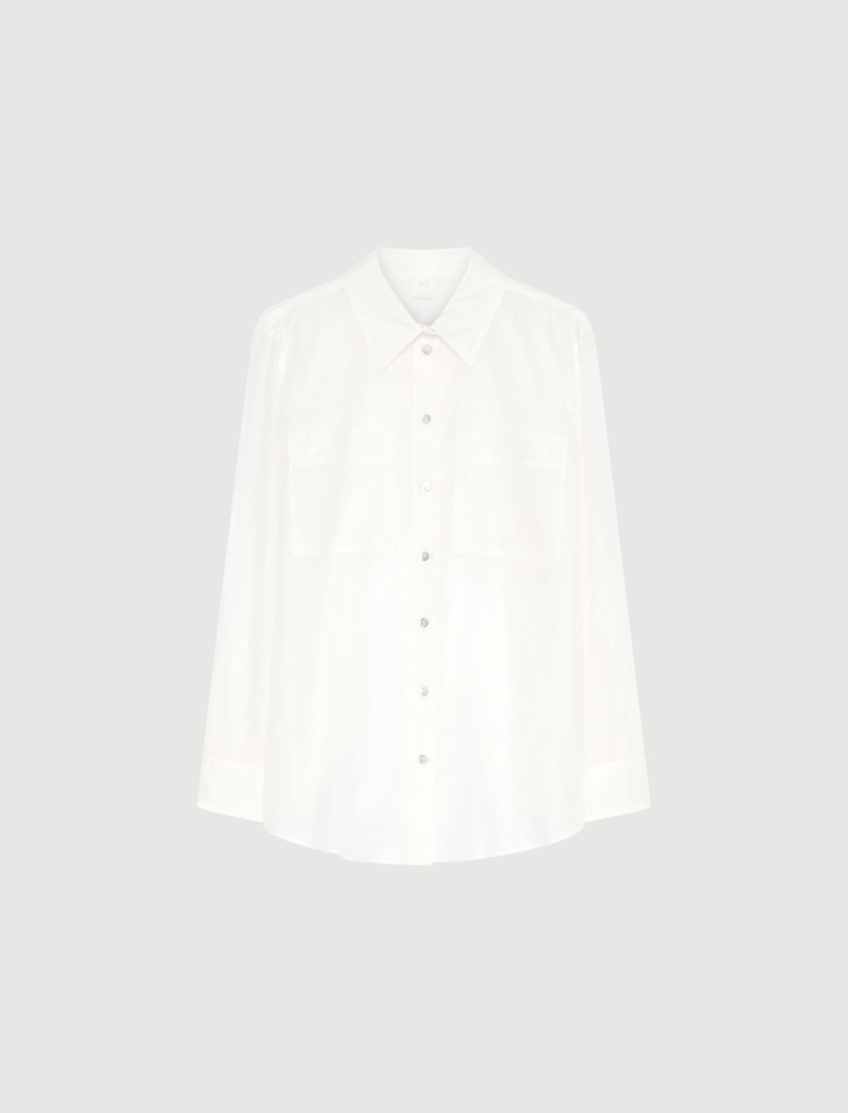 Organza-feel cotton and silk muslin shirt - WOOL WHITE - Marella