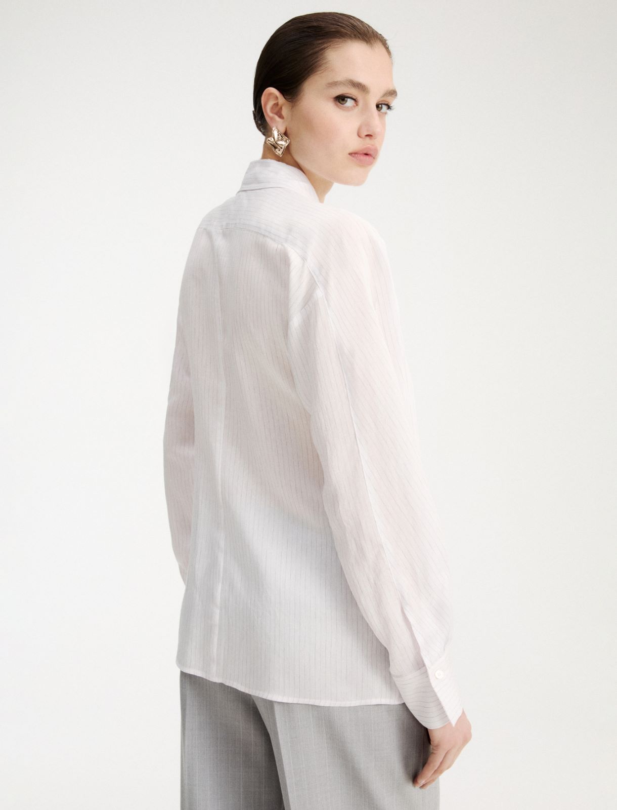 Chemise en soie mélangée - BLANC - Marella - 3