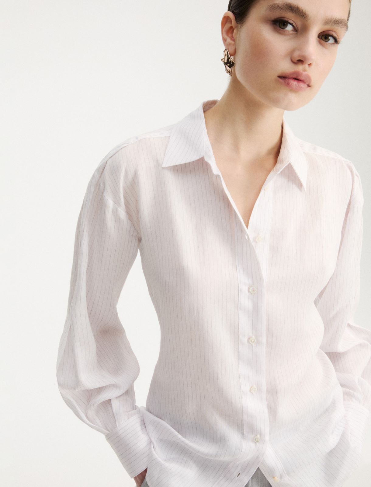 Chemise en soie mélangée - BLANC - Marella - 5