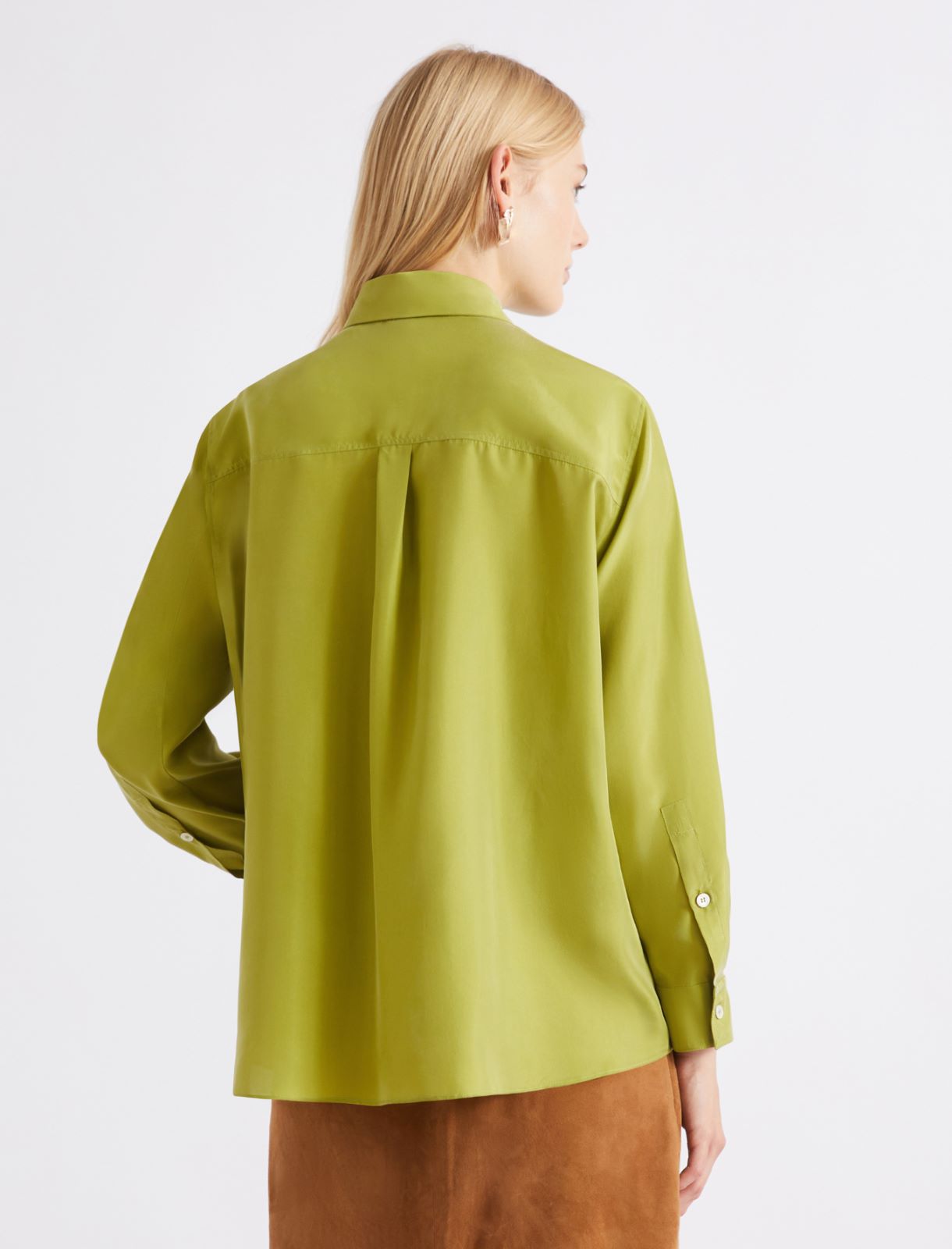 Silk Habotai shirt - GREEN - Marella - 3