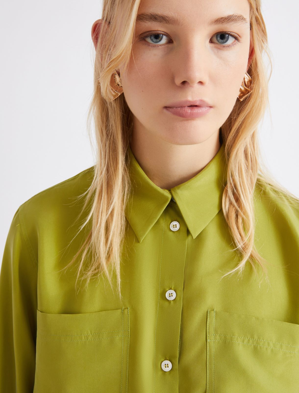 Silk Habotai shirt - GREEN - Marella - 5