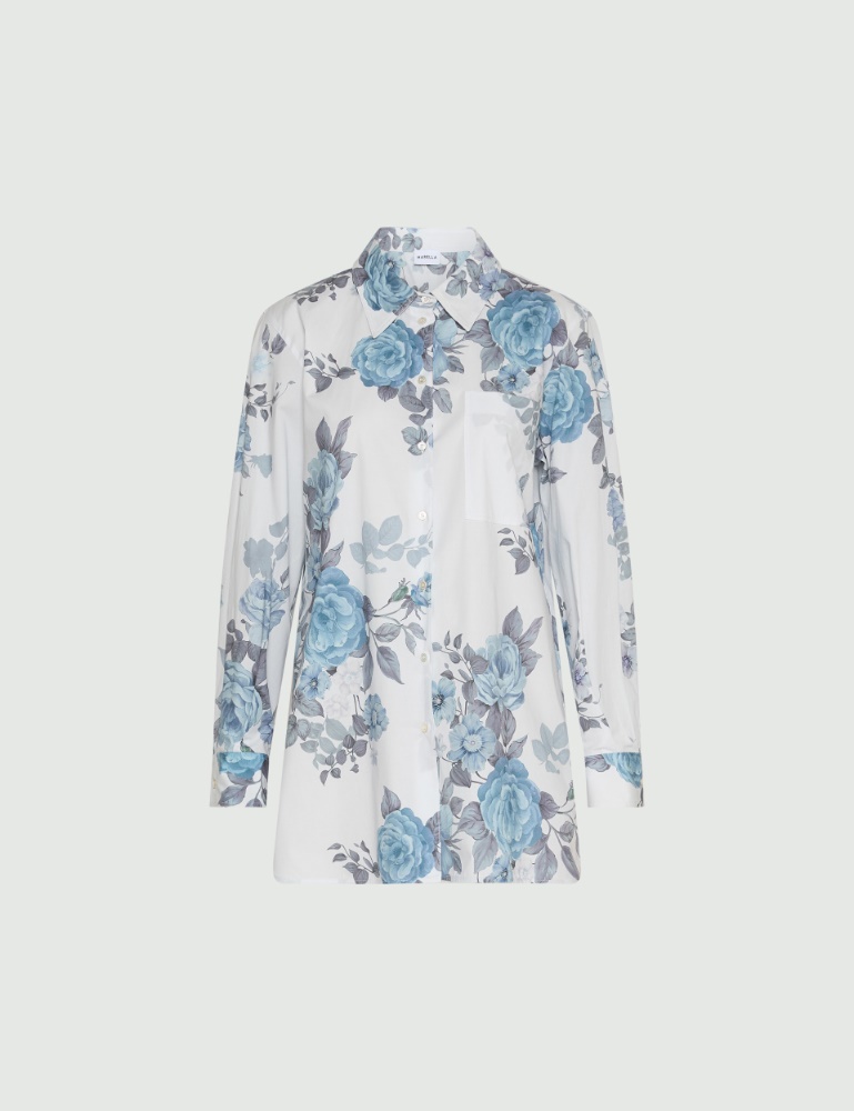 Obszerna koszula z elastycznej popeliny - Marella