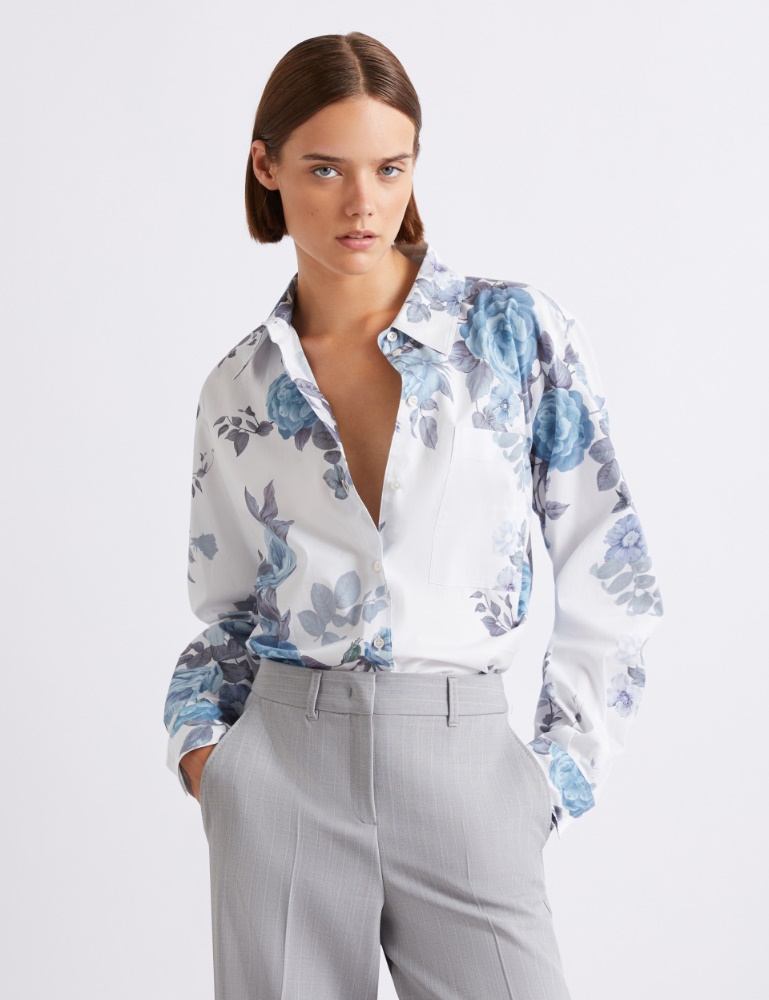 Obszerna koszula z elastycznej popeliny - Marella