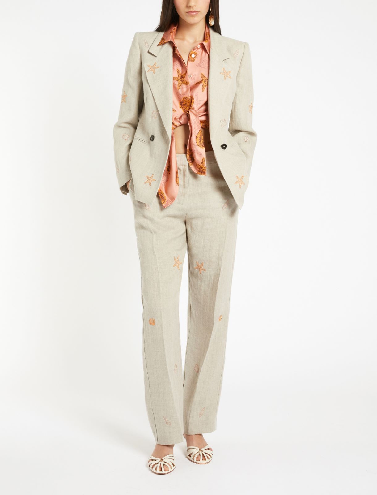 Knot-detail silk shirt - PINK - null