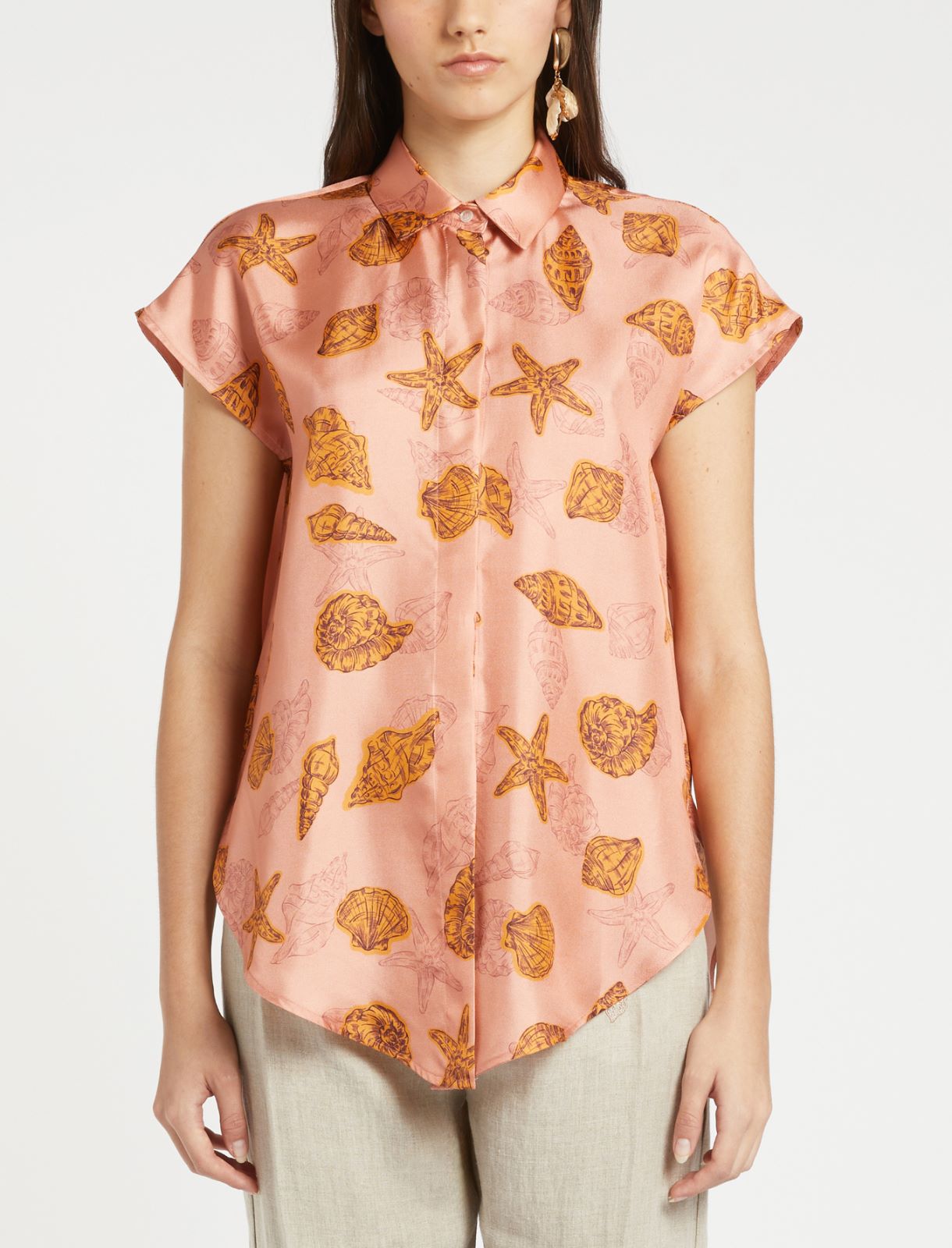 Knot-detail silk shirt - PINK - null - 4