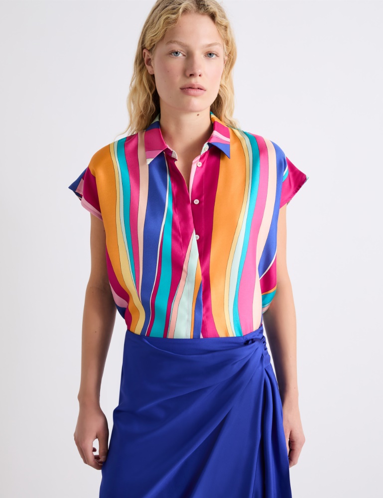 Koszula z jedwabiu z dekoracyjnym węzłem - Marella