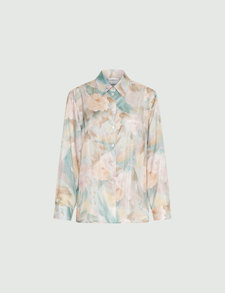 Printed silk Habotai shirt - Marella