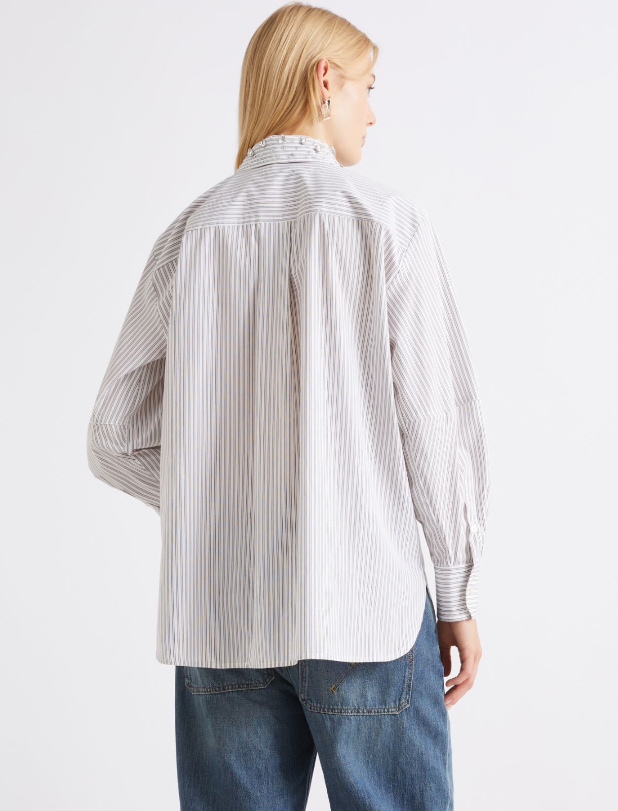 Camicia in cotone con cristalli - MARRONE - Marella - 3