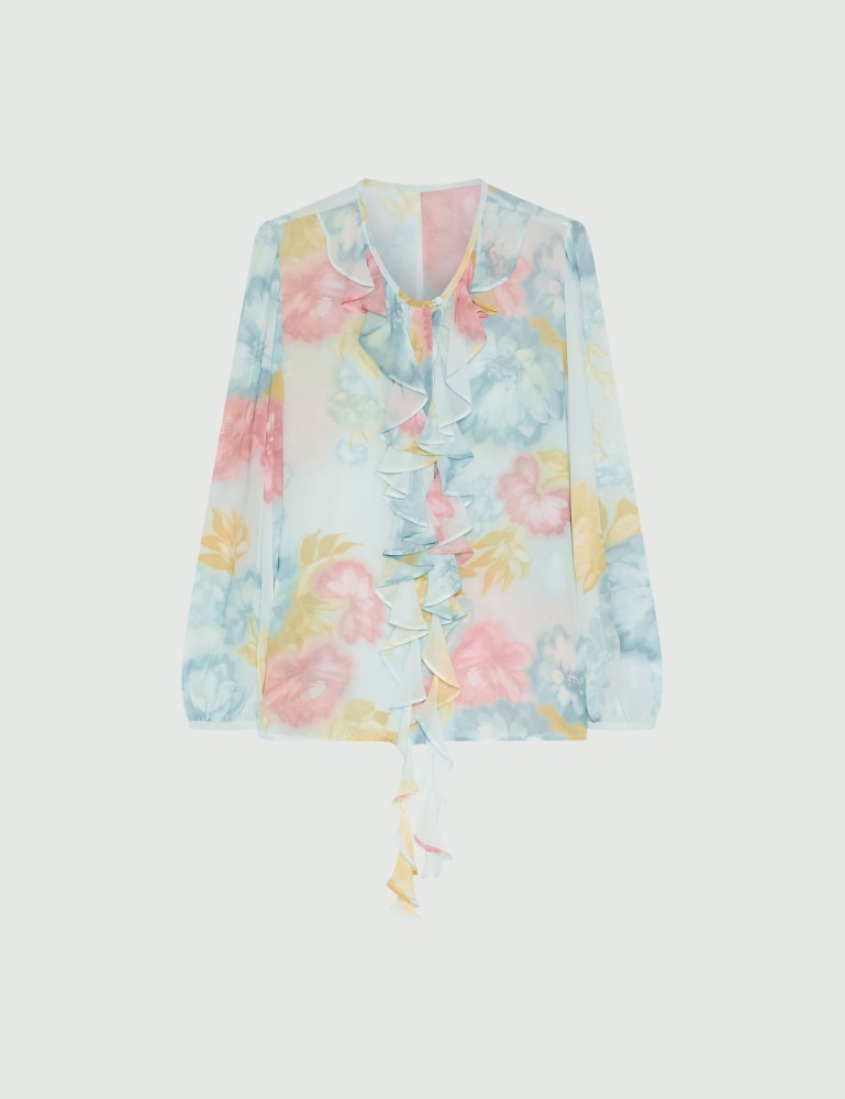 Camisa de georgette con volantes - Marella