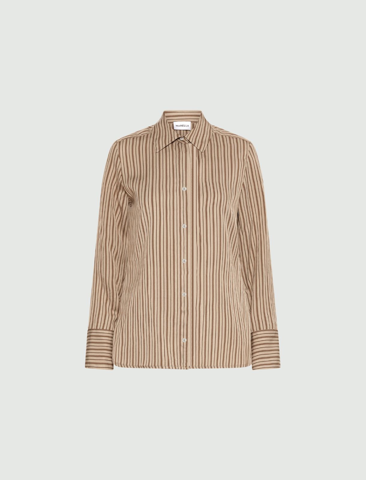 Camicia in viscosa lucida - Nocciola - Marella
