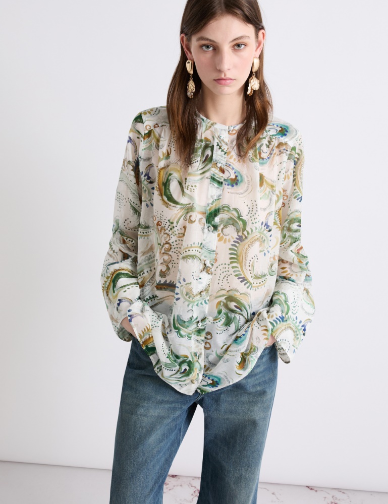 Koszula z woalu z czystego jedwabiu - Marella