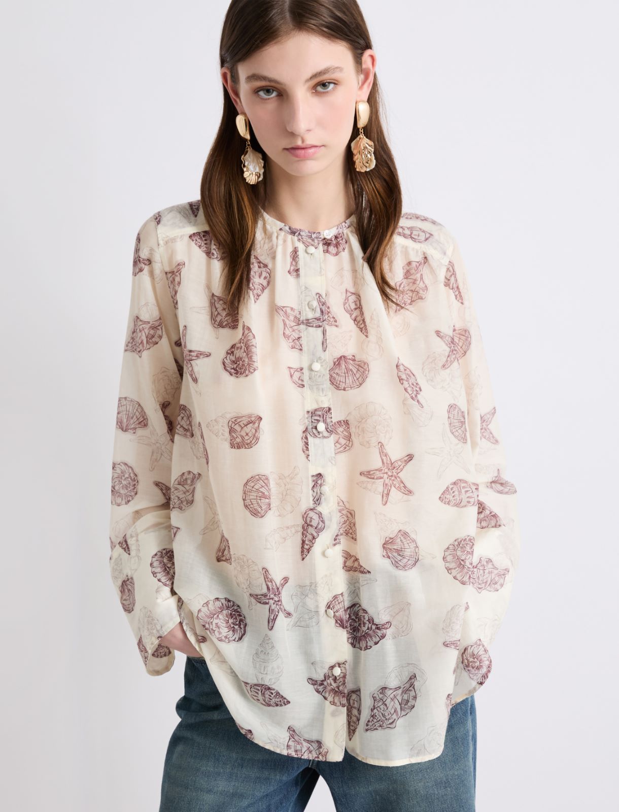 Silk voile shirt - WOOL WHITE - Marella - 4