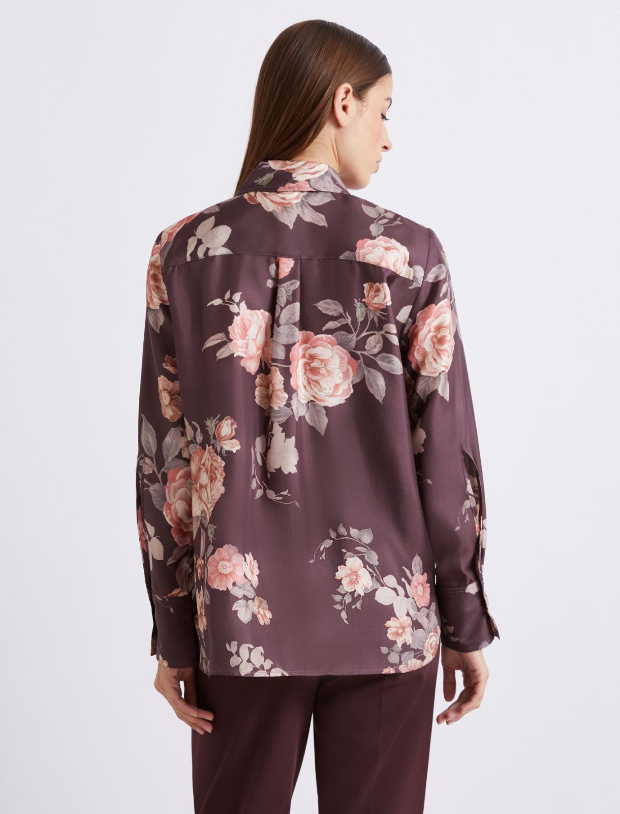 Printed silk twill shirt - Granate - Marella - 3