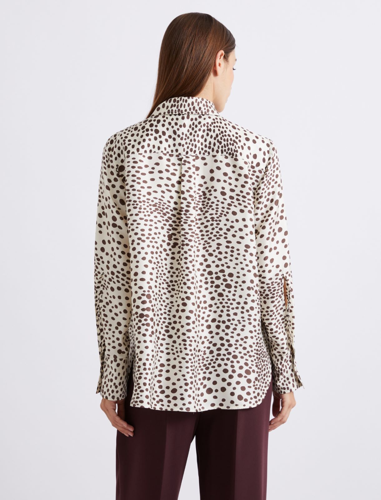 Printed silk twill shirt - CREAM - Marella - 3