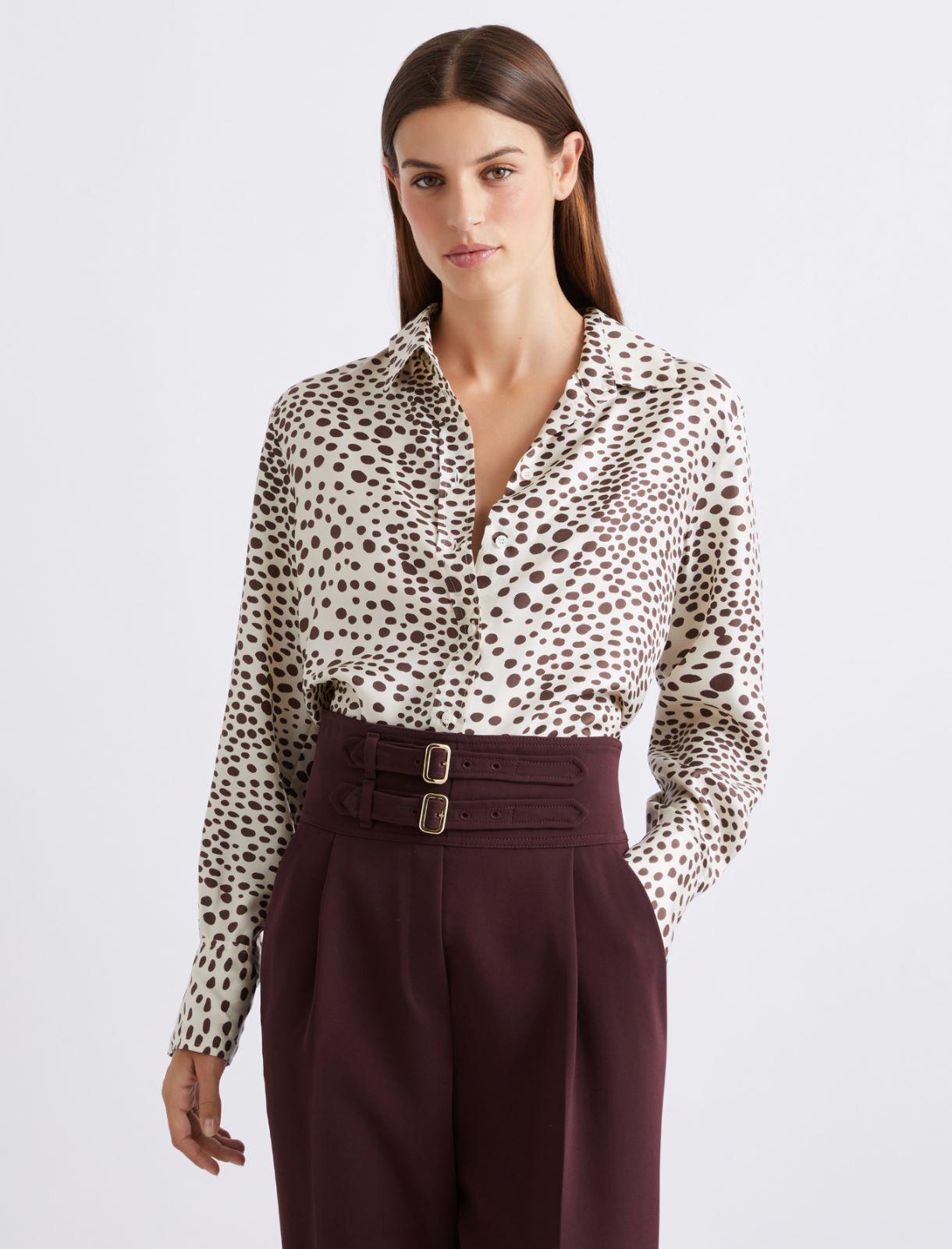 Printed silk twill shirt - CREAM - Marella - 4