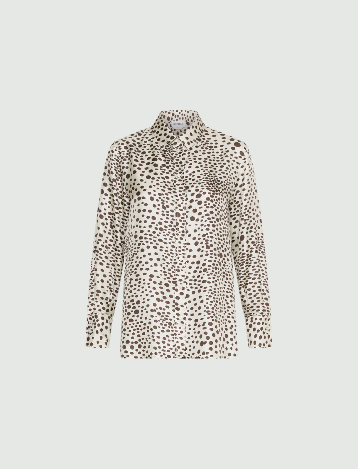 Printed silk twill shirt - CREAM - Marella