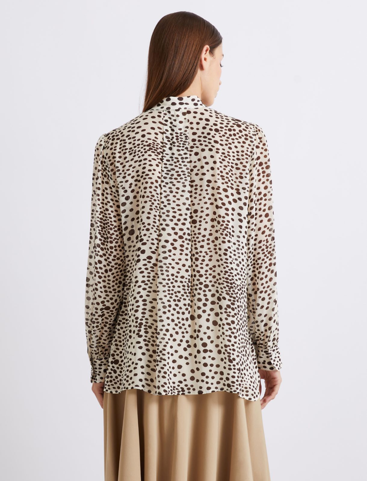 Camicia in georgette con rouche - Panna - Marella - 3