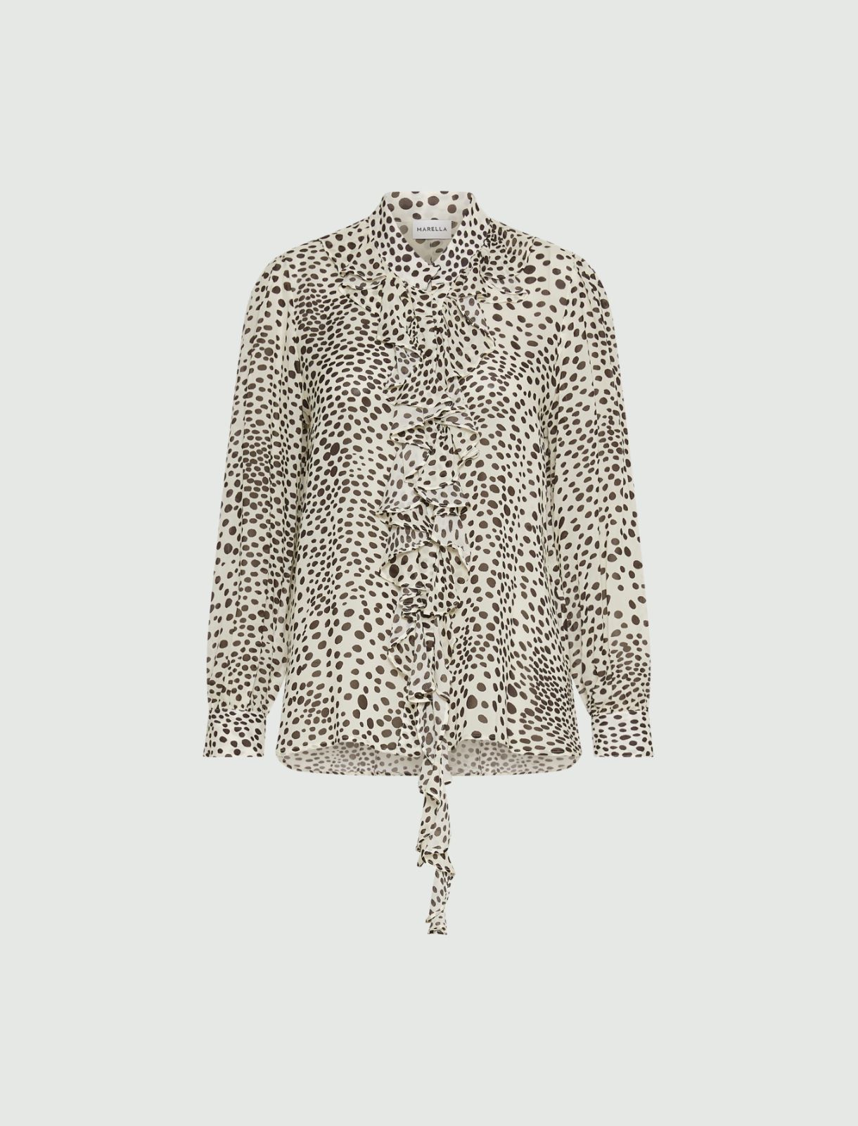 Camicia in georgette con rouche - Panna - Marella