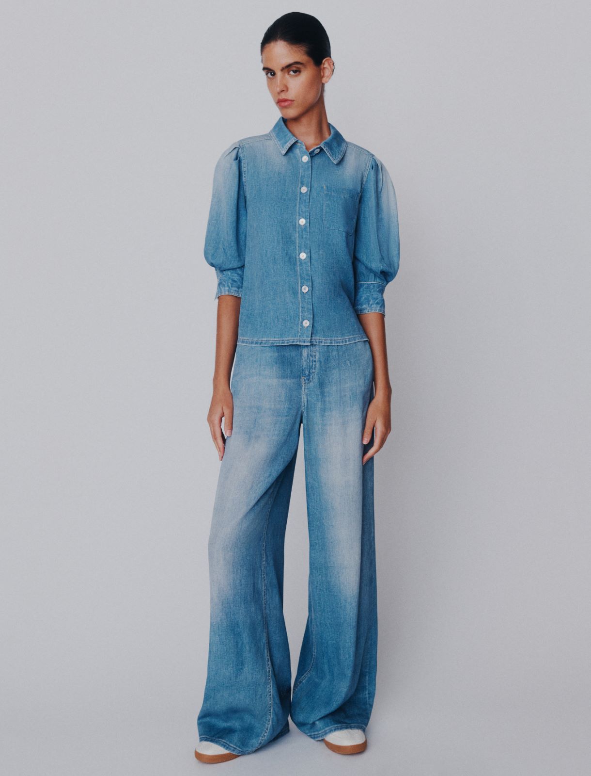 Flowing viscose shirt - DELAVE` BLUE - Marella - 2