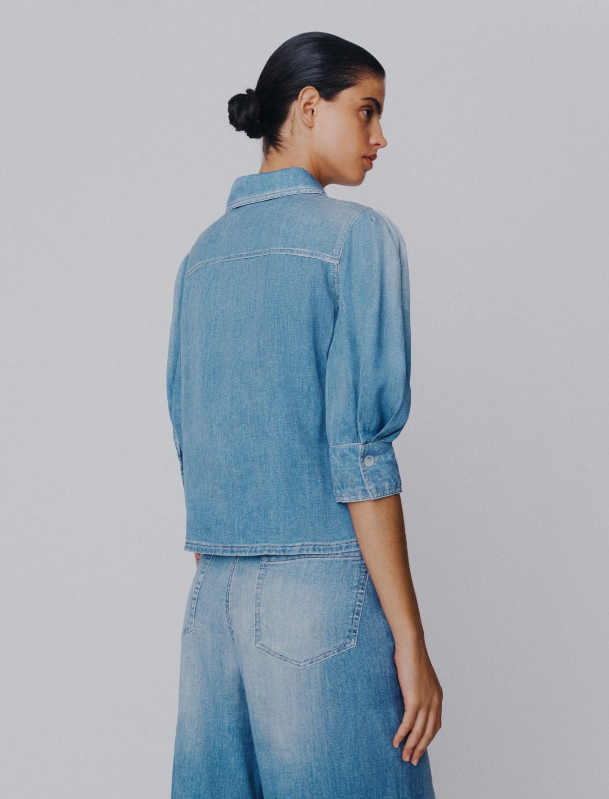 Flowing viscose shirt - DELAVE` BLUE - Marella - 3