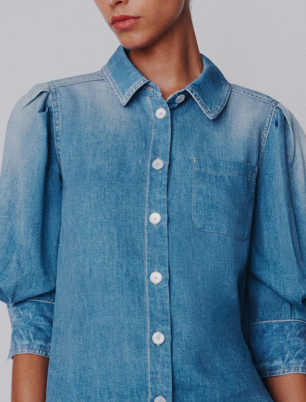 Flowing viscose shirt - DELAVE` BLUE - Marella - 5