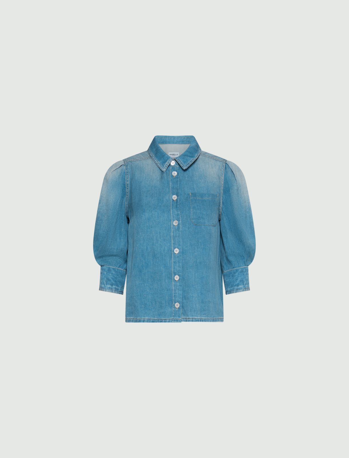 Flowing viscose shirt - DELAVE` BLUE - Marella