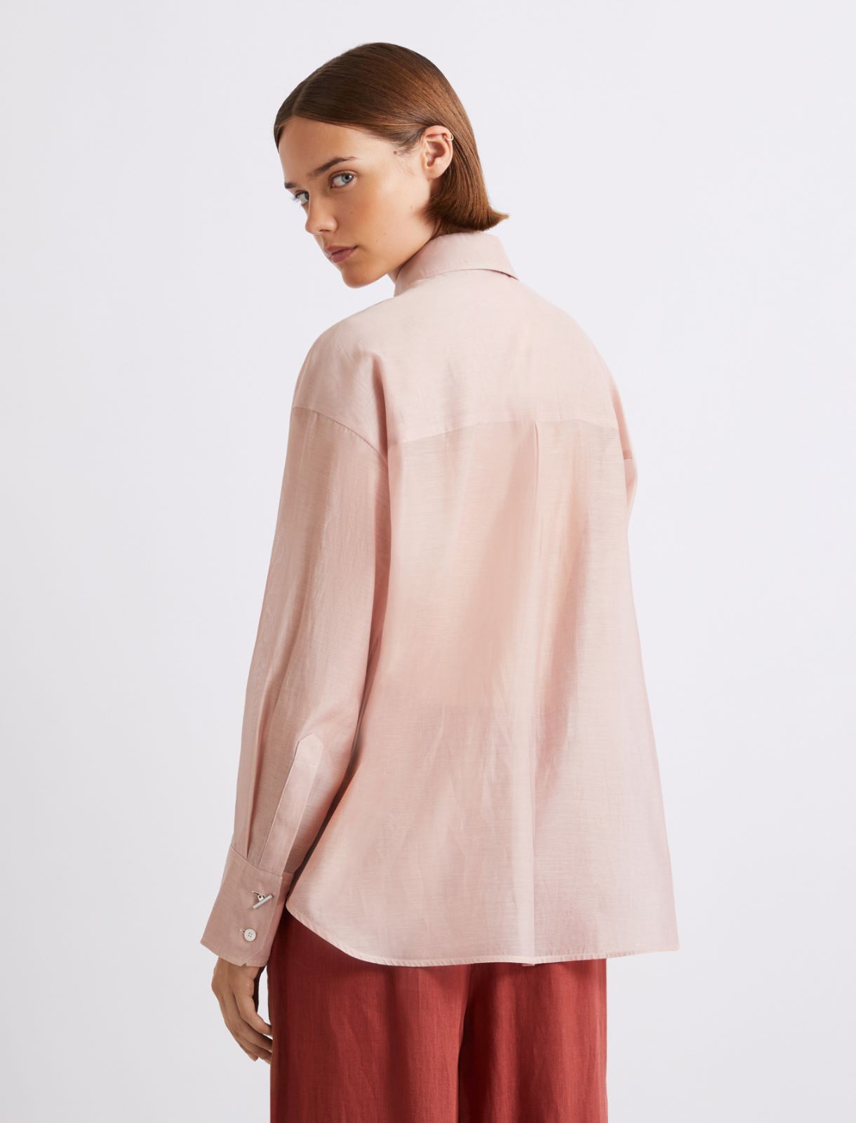 Cotton and silk voile shirt - POWDER - Marella - 3