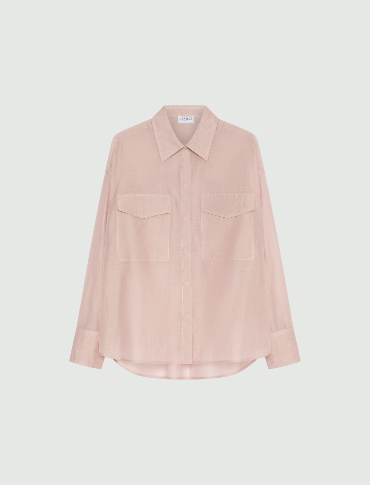 Cotton and silk voile shirt - POWDER - Marella