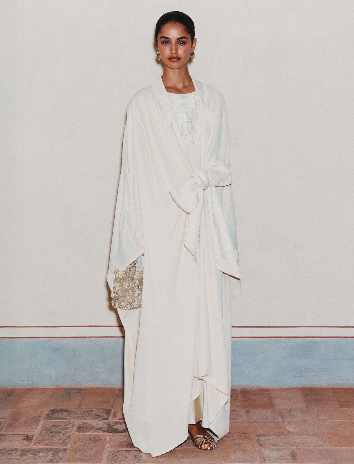 Cape en georgette - BLANC LAINE - Marella - 2