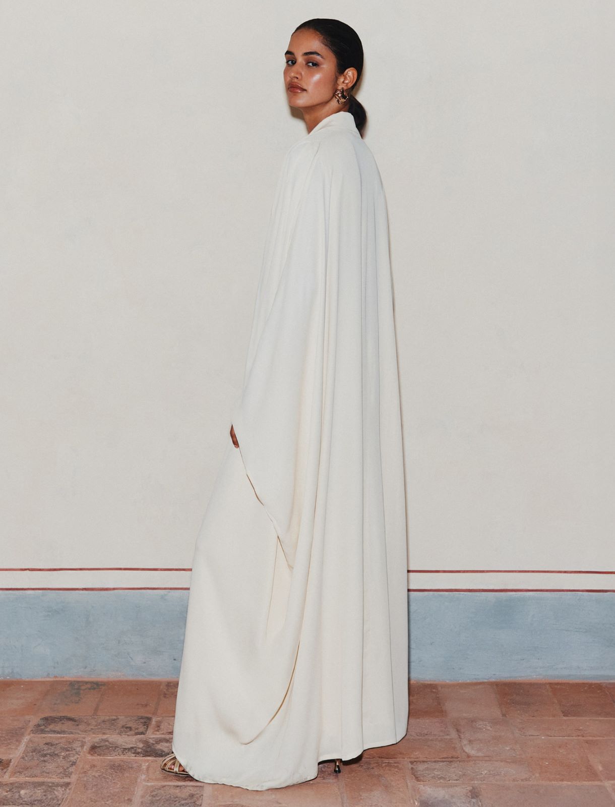 Cape en georgette - BLANC LAINE - Marella - 3