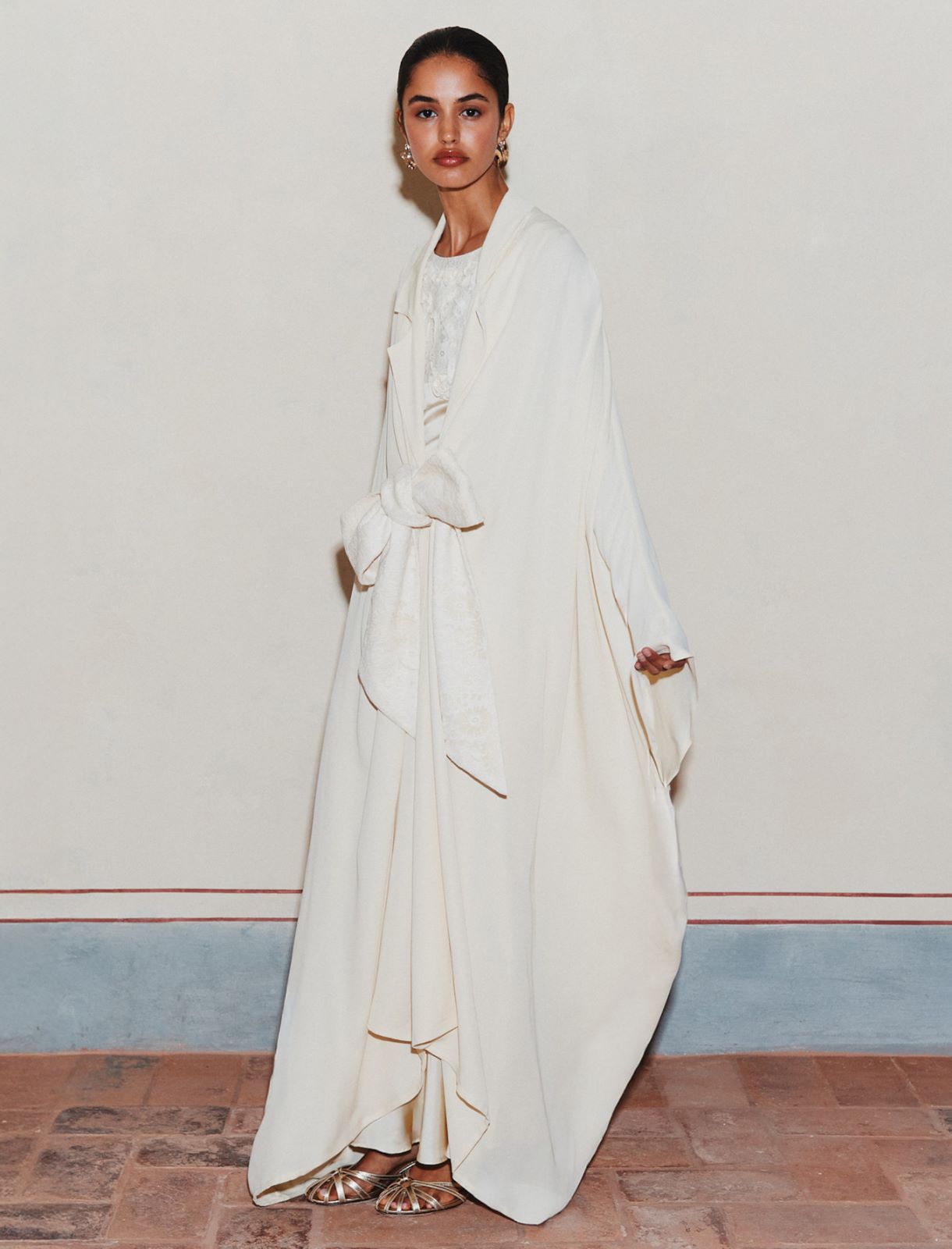 Cape en georgette - BLANC LAINE - Marella - 4