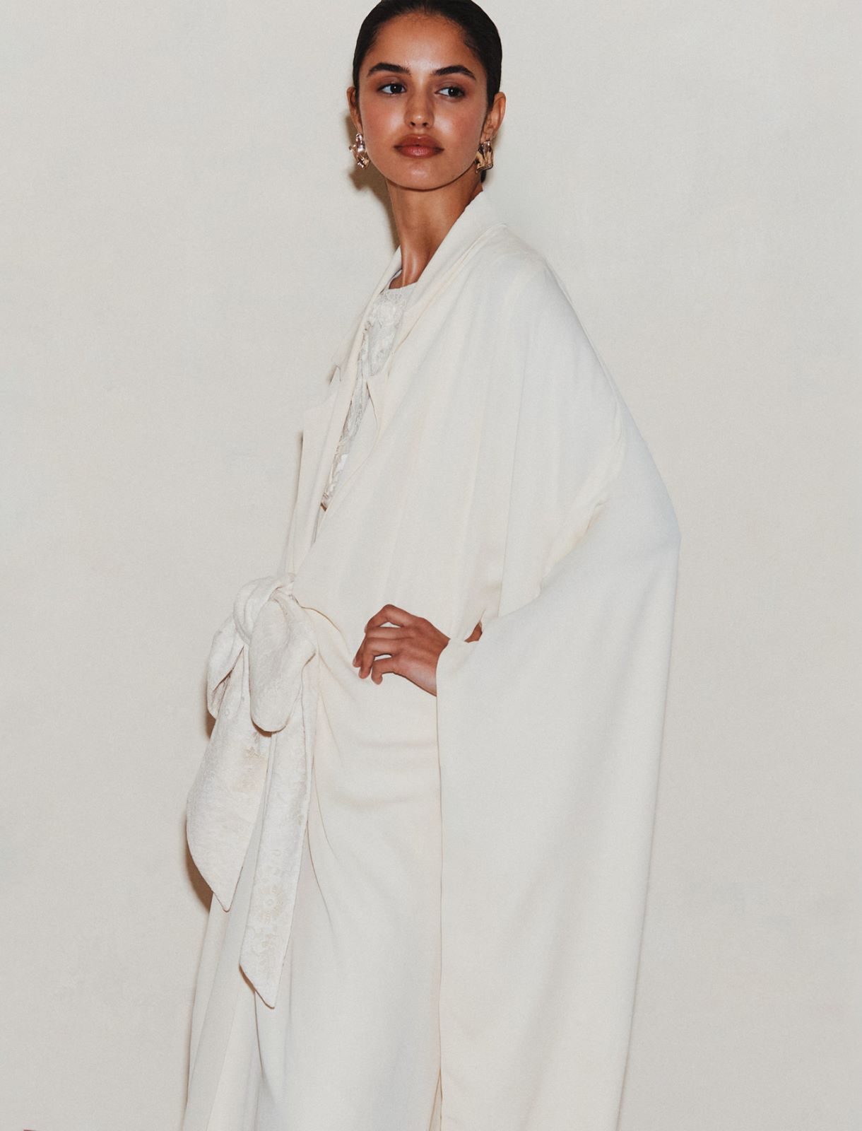 Cape en georgette - BLANC LAINE - Marella - 5