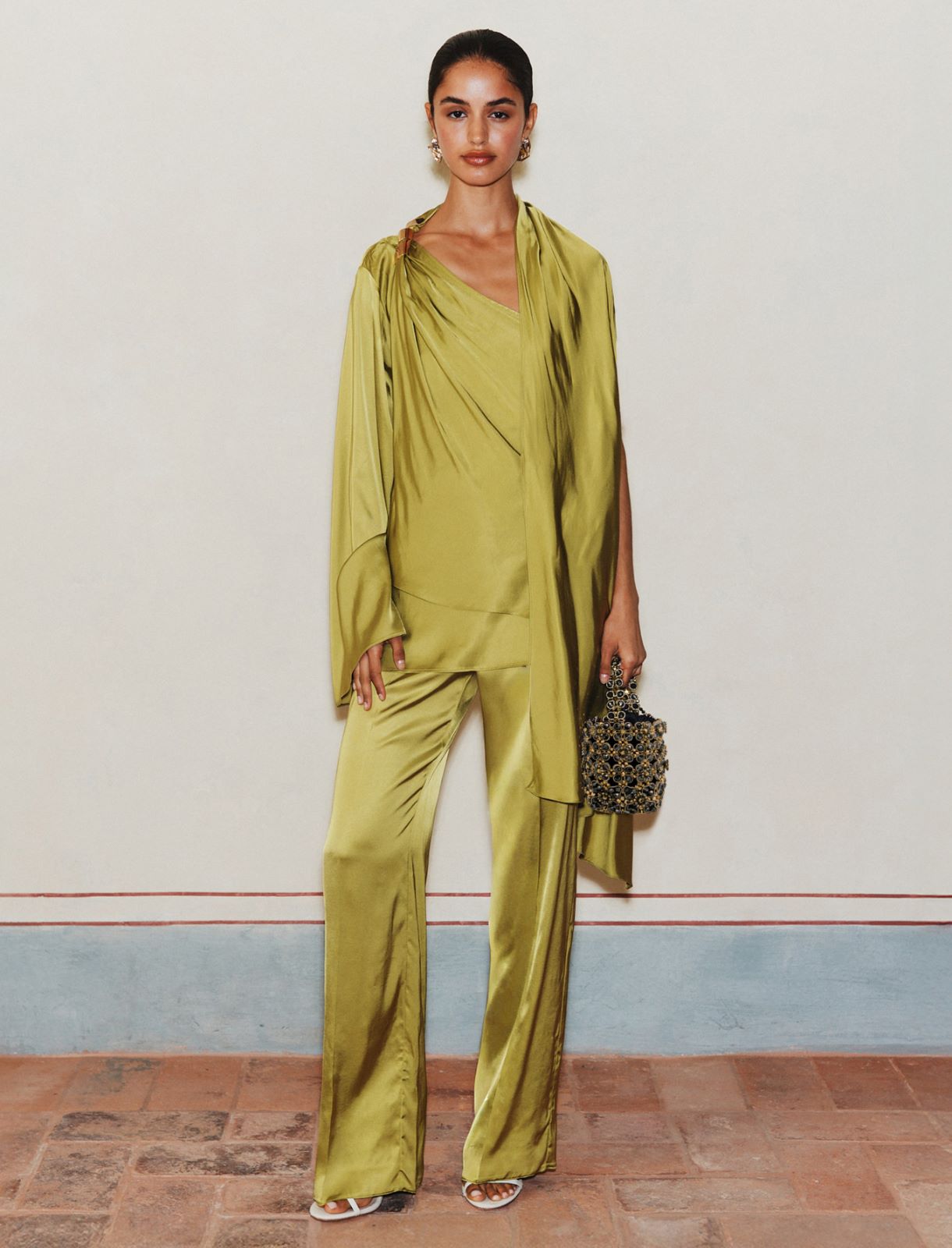 Wide-fit stretch satin trousers - OREGANO - Marella - 2